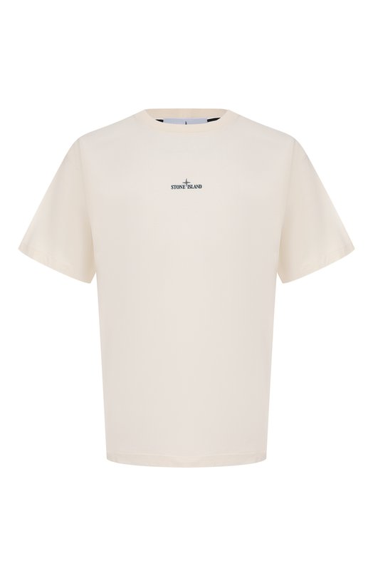 Хлопковая футболка Stone Island K1S1521002RC/S0153 Кремовый K1S1521002RC/S0153