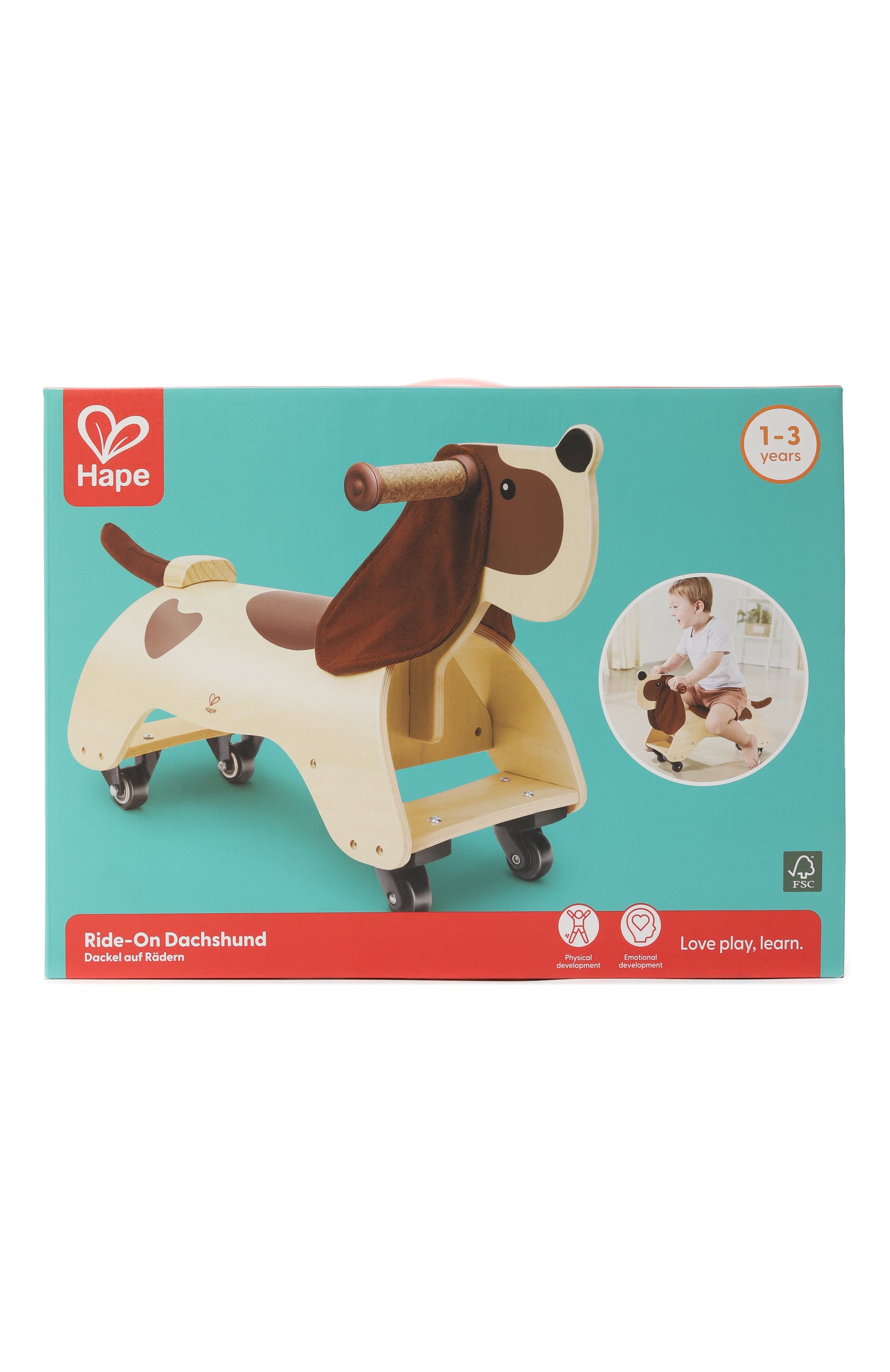 Игрушка каталка такса HAPE разноцветного цвета по цене 19540 руб., арт. E1205_HP, фото 1 Игрушка каталка такса HAPE, арт. E1205_HP, фото 1
