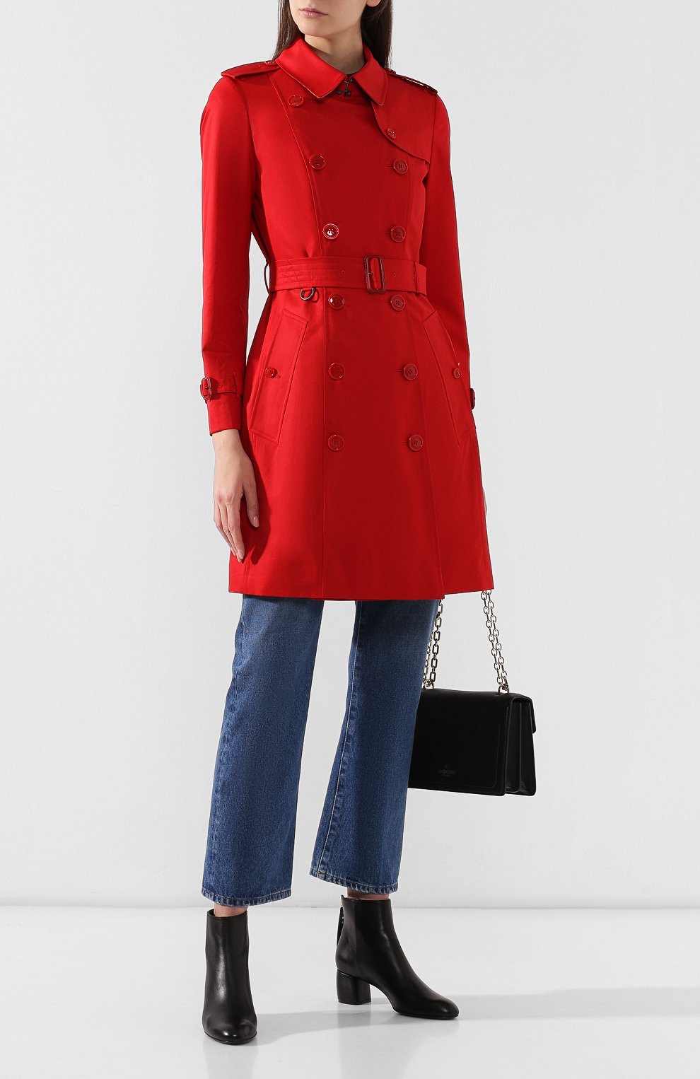 Хлопковый тренч chelsea BURBERRY красного цвета по цене 266000 руб., арт. 8010041, фото 2 Хлопковый тренч chelsea BURBERRY, арт. 8010041, фото 2