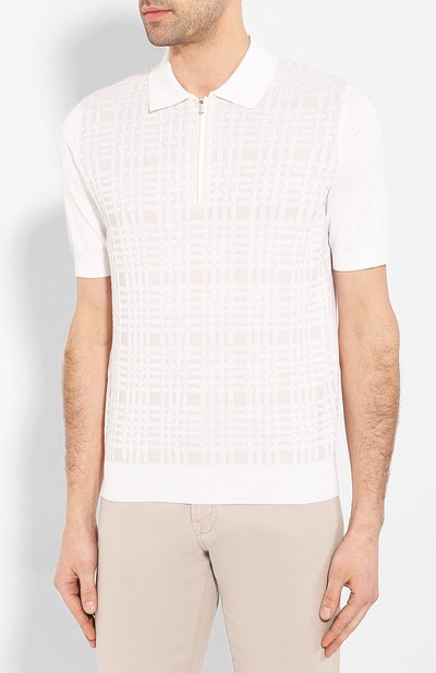 Поло с отделкой из кожи аллигатора ZILLI, арт. MBT-PZ092-CR0C1/MC03/AMIS, фото 3