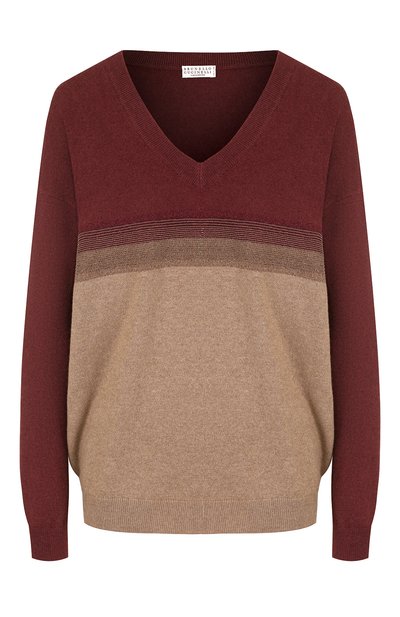 Женский кашемировый пуловер с v-образным вырезом BRUNELLO CUCINELLI, арт. M12149102