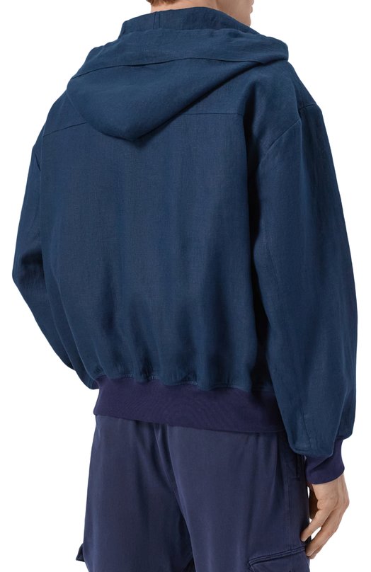 Льняной бомбер Kiton UGK137K0708H Синий  UGK137K0708H Фото 4