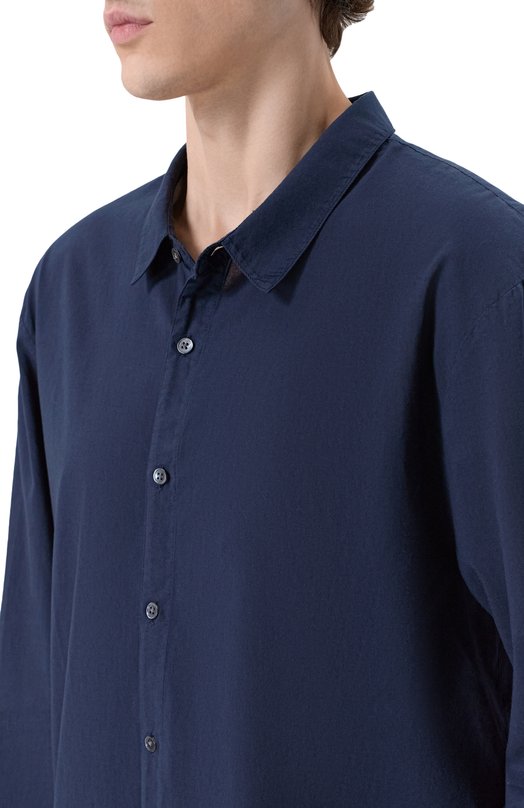 Хлопковая рубашка James Perse MLC3408 Синий  MLC3408 Фото 5