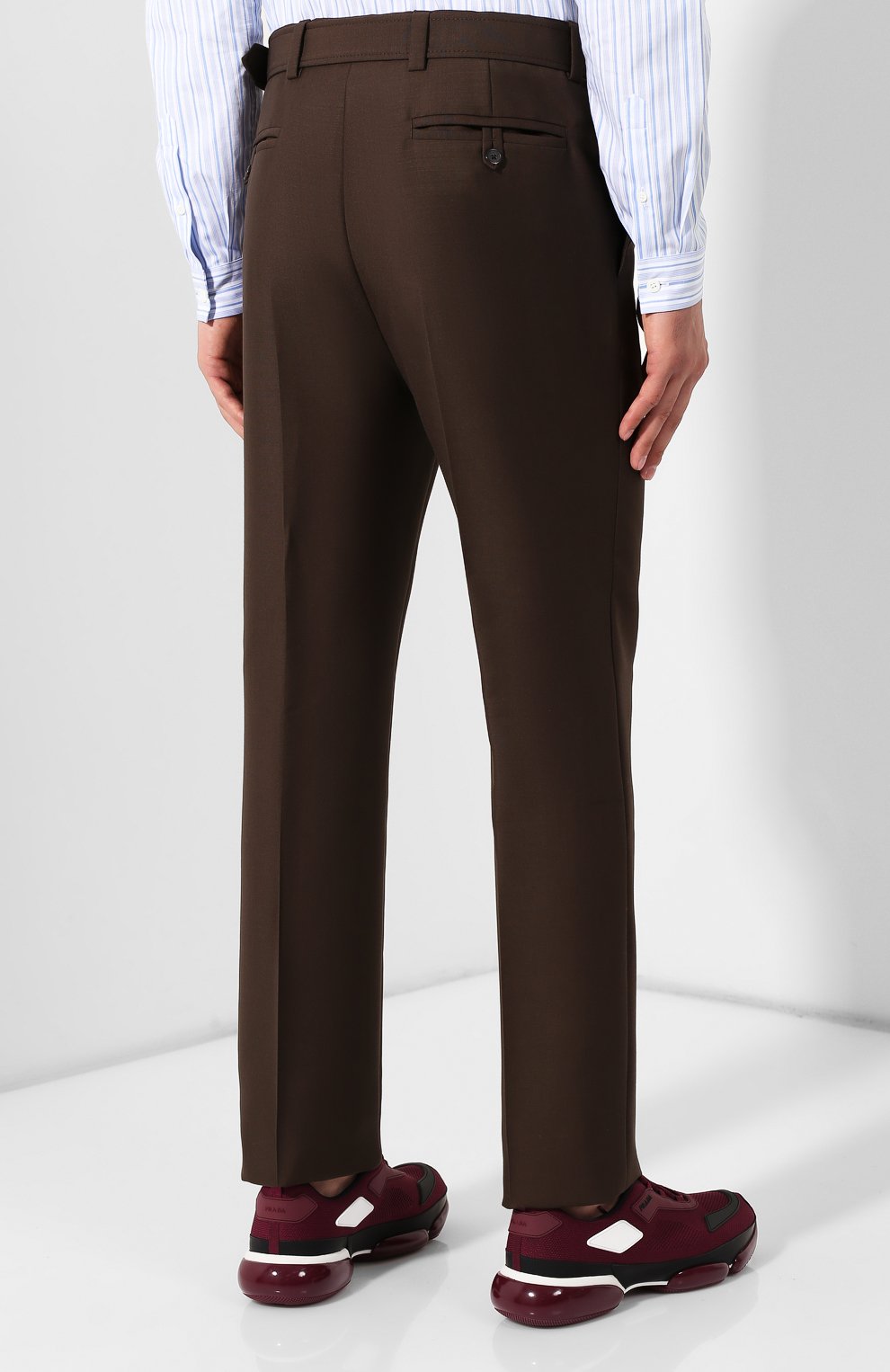 Брюки PRADA коричневого цвета по цене 94000 руб., арт. UP0039-1IEA-F0201, фото 4 Брюки PRADA, арт. UP0039-1IEA-F0201, фото 4