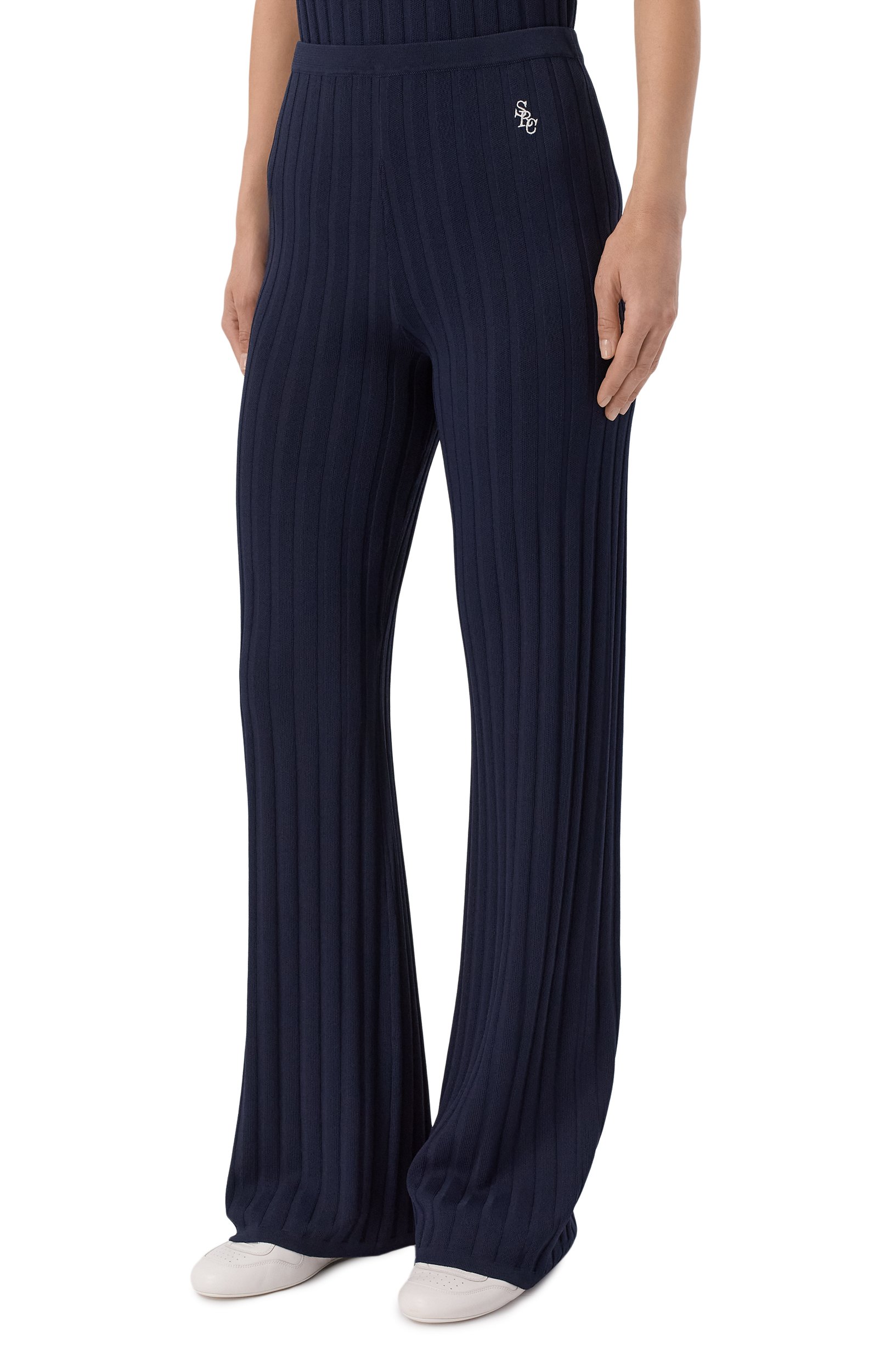 Брюки из вискозы SPORTY AND RICH синего цвета по цене 28600 руб., арт. PA049712302BL106, фото 3 Брюки из вискозы SPORTY AND RICH, арт. PA049712302BL106, фото 3