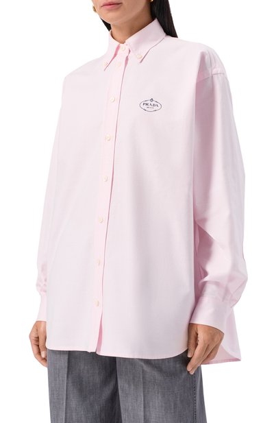 Хлопковая рубашка PRADA, арт. P497GR/14JW, фото 3