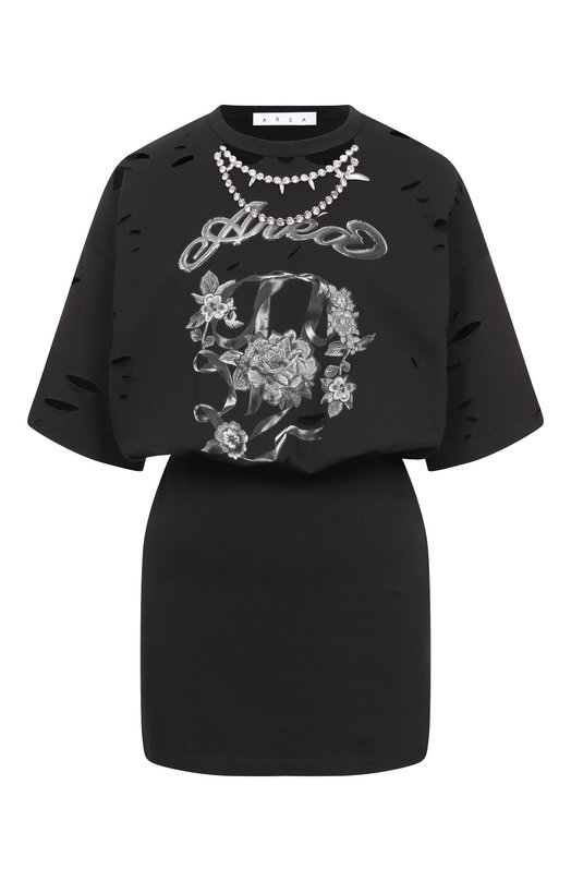 Хлопковое платье Area PF25AWDR0187FA01 Чёрный PF25AWDR0187FA01