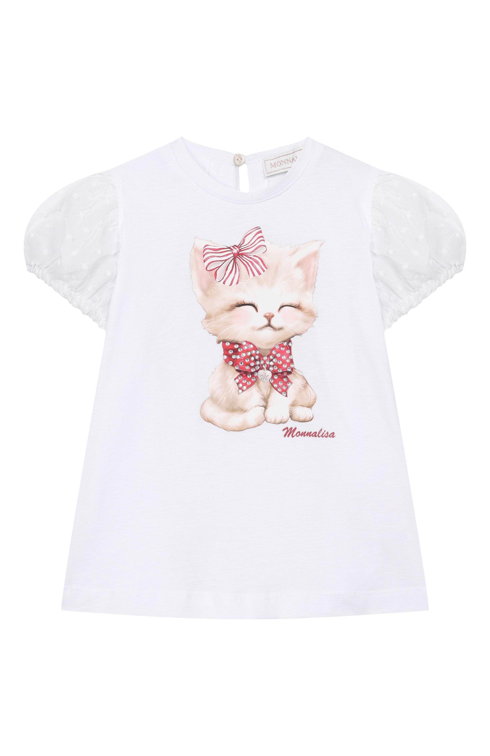 Хлопковая футболка MONNALISA, арт. 39E619, фото 1