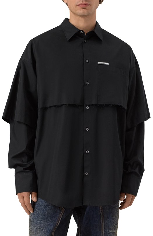 Хлопковая рубашка Dsquared2 S74DM0947/S36275 Чёрный  S74DM0947/S36275 Фото 3