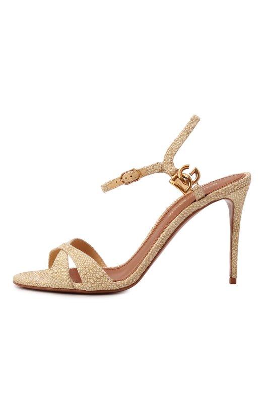 Текстильные босоножки Keira 90 Dolce & Gabbana CR1886/AN251 Бежевый  CR1886/AN251 Фото 4