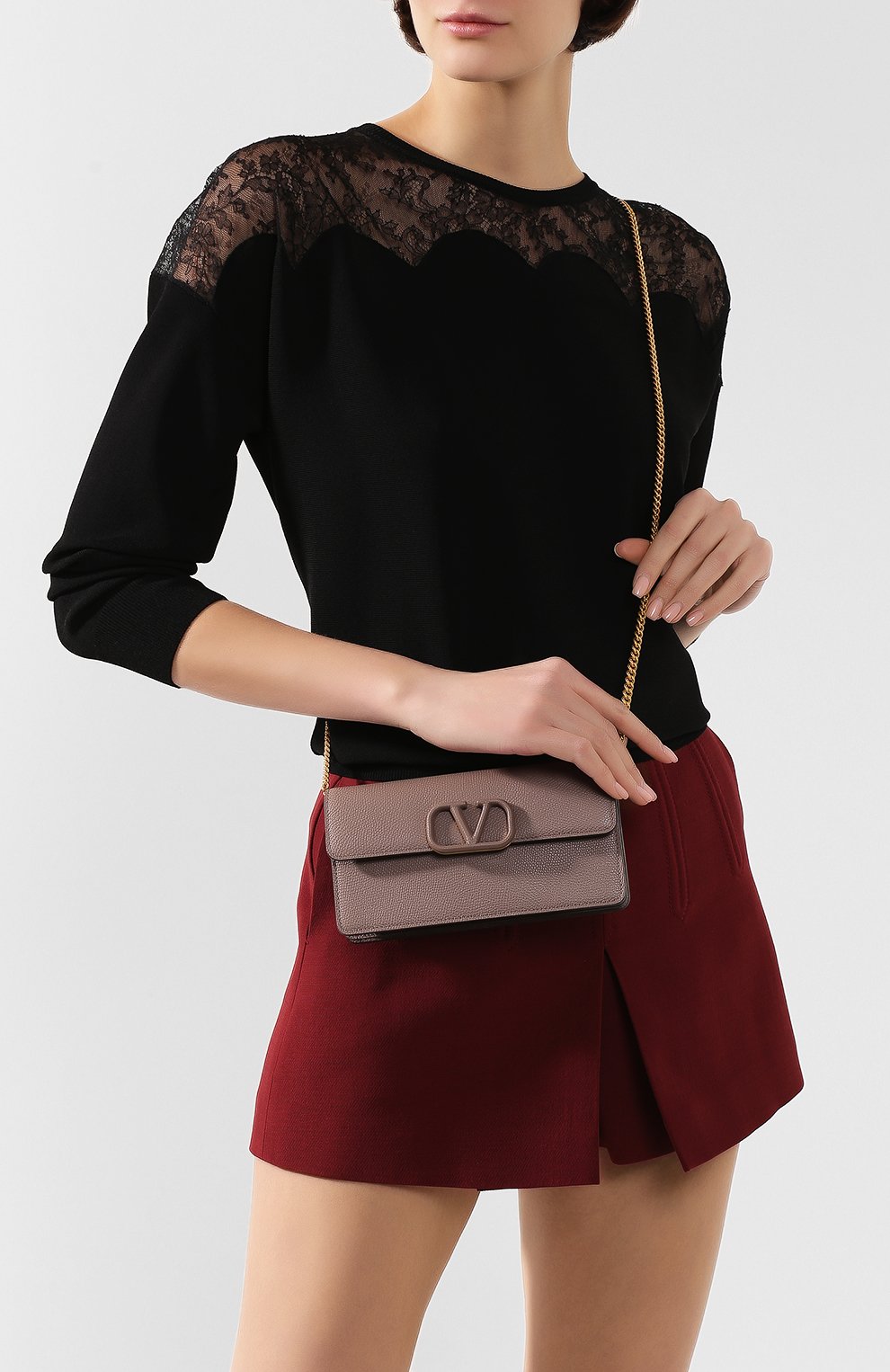 Кожаный кошелек на цепочке VALENTINO, арт. TW2P0S93/RQR, фото 2