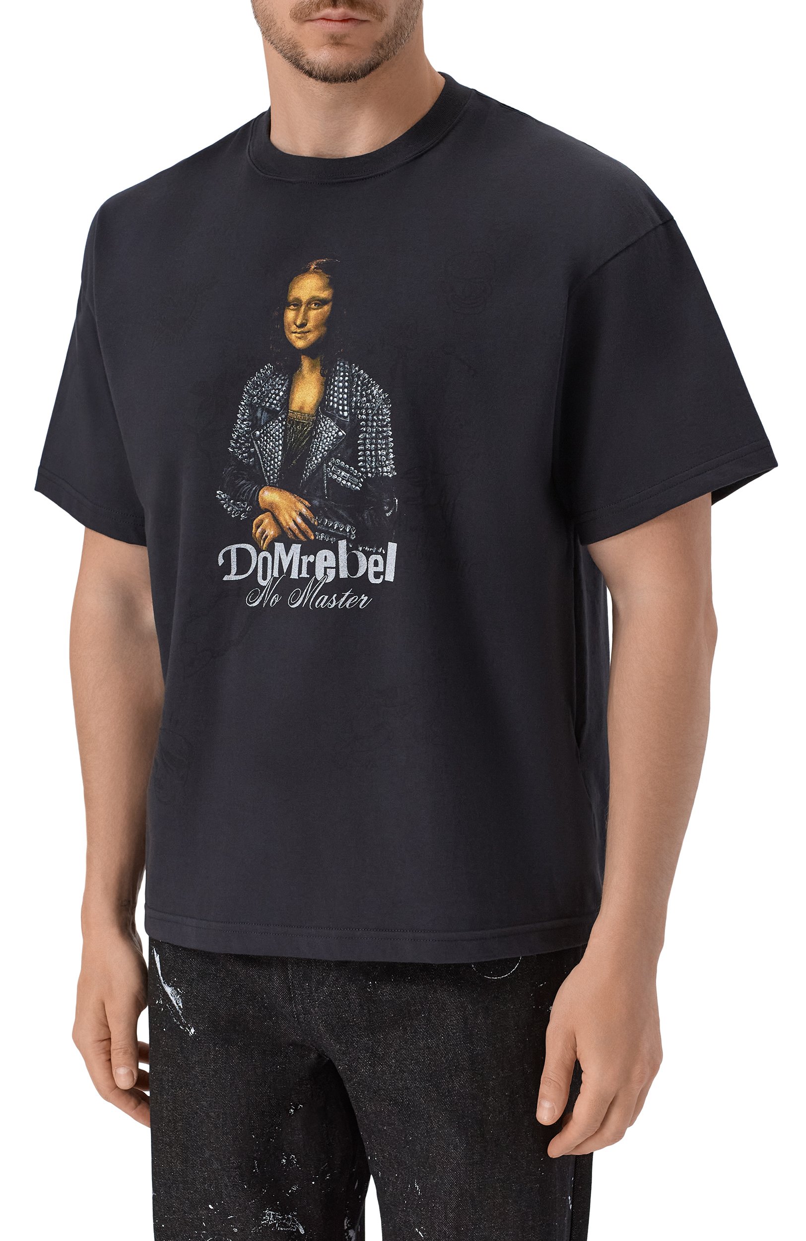 Хлопковая футболка DOMREBEL черного цвета по цене 22100 руб., арт. M SHE IS HER/T-SHIRT, фото 3 Хлопковая футболка DOMREBEL, арт. M SHE IS HER/T-SHIRT, фото 3