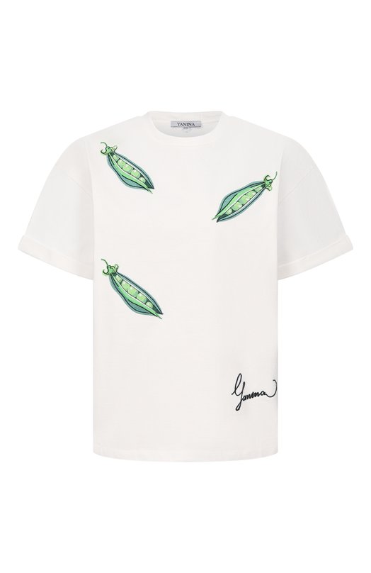 Хлопковая футболка YANINA T-3179A Белый T-3179A