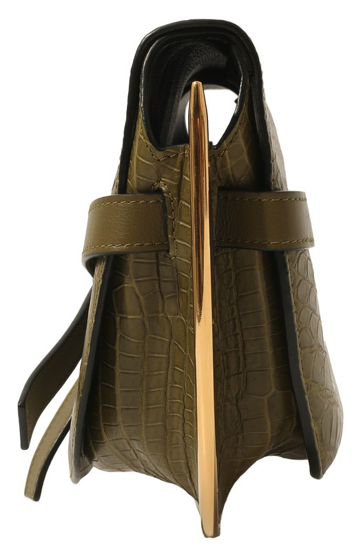 Сумка Gate из кожи крокодила Loewe Хаки, фото 4