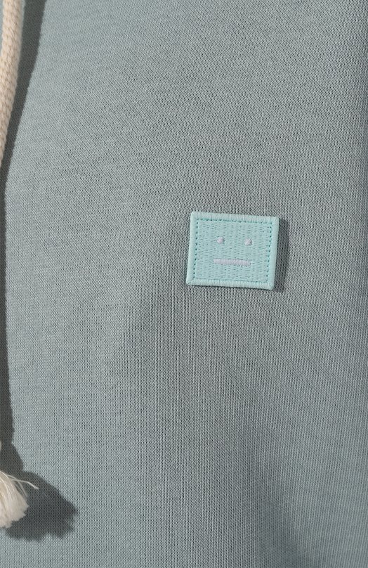 Хлопковое худи Acne Studios FA-UX-SWEA000118 Голубой  FA-UX-SWEA000118 Фото 5