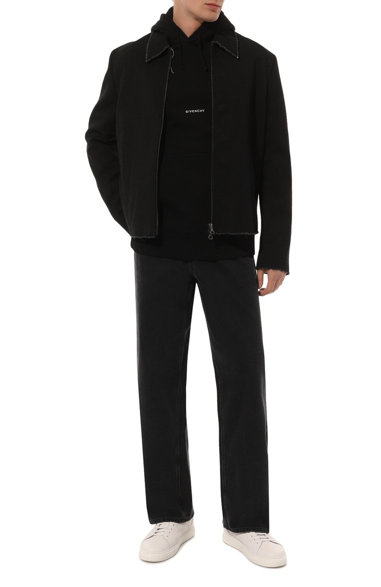 Мужской хлопковое худи GIVENCHY черного цвета, арт. BMJ0HC3Y9Z | Фото 2 (Длина (для топов): Стандартные; Рукава: Длинные; Материал внешний: Хлопок; Принт: Без принта; Мужское Кросс-КТ: Худи-одежда; Стили: Кэжуэл)