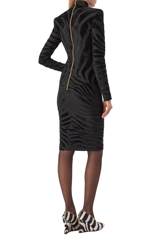 Платье из вискозы Balmain FF0RF075/JL11 Чёрный  FF0RF075/JL11 Фото 3