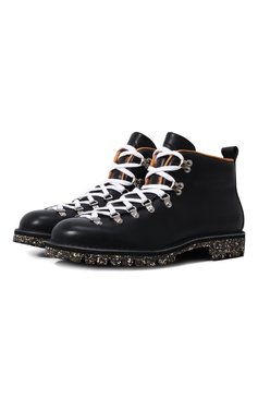 Мужские кожаные ботинки FRACAP темно-синего цвета, арт. M120 R0C/LISCI0 PELLE | Фото 1 (Мужское Кросс-КТ: Хайкеры-обувь, Ботинки-обувь; Материал внутренний: Натуральная кожа; Материал сплава: Проставлено; Материал утеплителя: Без утеплителя; Подошва: Плоская; Драгоценные камни: Проставлено)