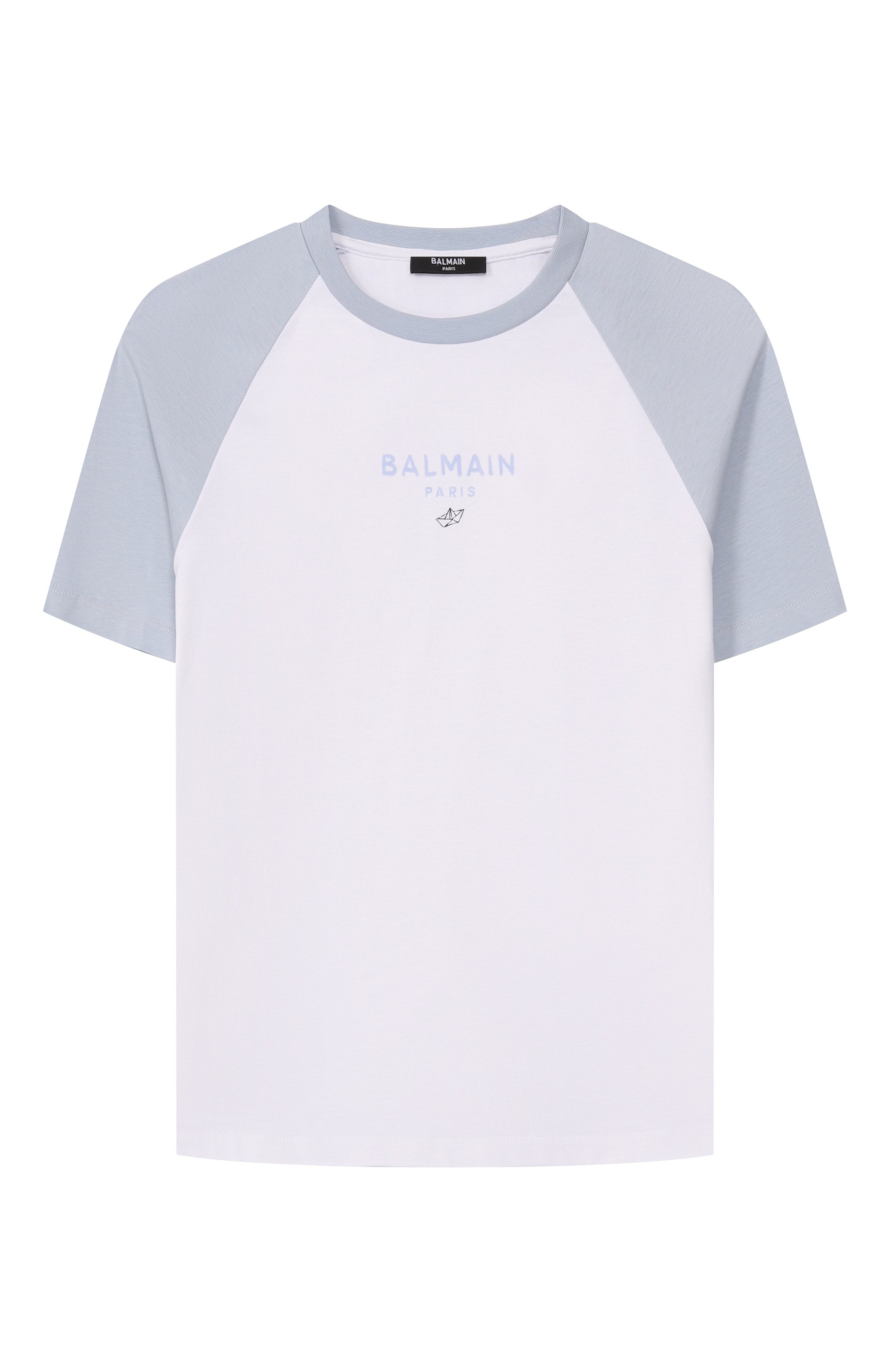 Хлопковая футболка BALMAIN белого цвета по цене 17950 руб., арт. BY8Q91, фото 1 Хлопковая футболка BALMAIN, арт. BY8Q91, фото 1