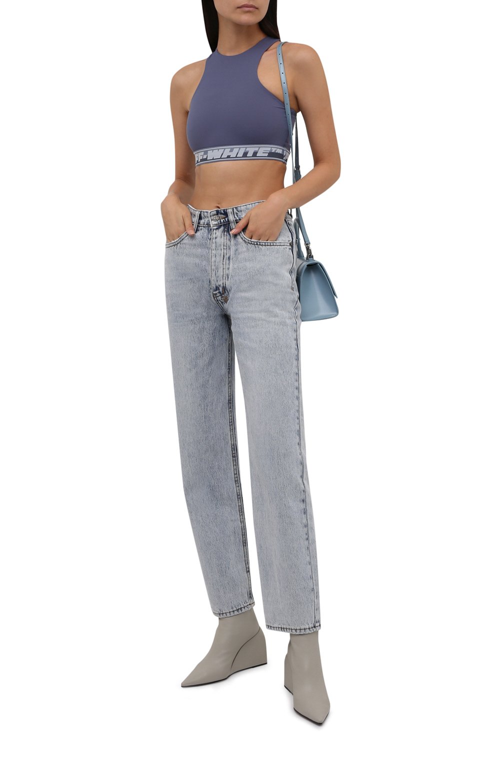 Кожаные ботильоны nappa doll OFF-WHITE серого цвета по цене 109500 руб., арт. 0WIE014F21LEA0010900, фото 2 Кожаные ботильоны nappa doll OFF-WHITE, арт. 0WIE014F21LEA0010900, фото 2