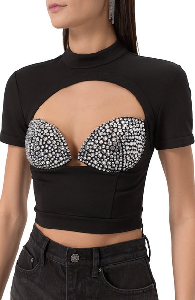 Топ из вискозы с отделкой стразами AREA, арт. RS25AWTP0068FA01, фото 5