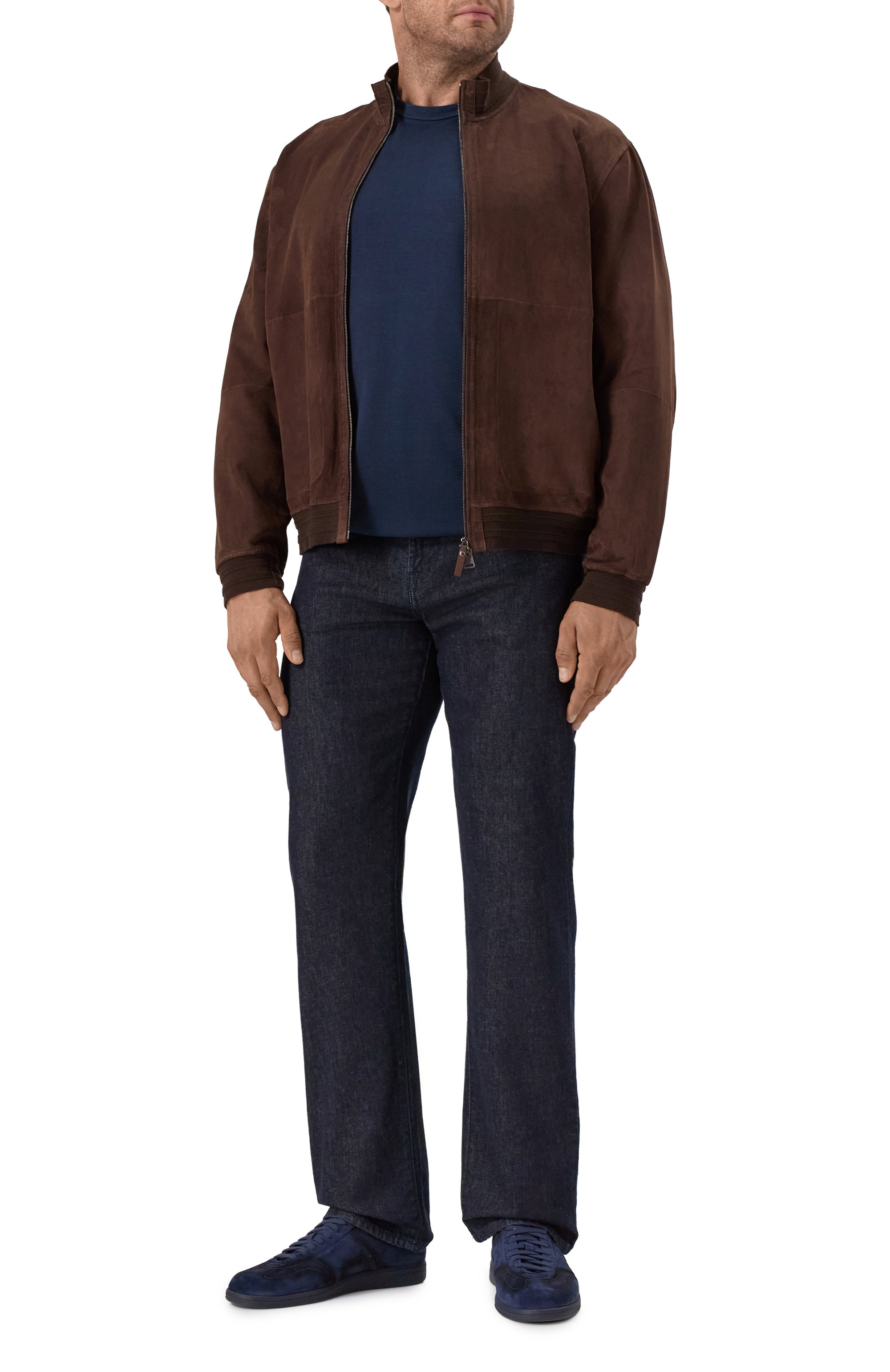 Футболка из шелка и хлопка CORTIGIANI темно-синего цвета по цене 75300 руб., арт. 3A6660, фото 2 Футболка из шелка и хлопка CORTIGIANI, арт. 3A6660, фото 2