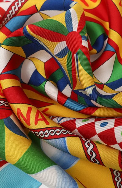 Шелковый платок DOLCE & GABBANA бирюзового цвета по цене 23600 руб., арт. FN093R/GDBTQ, фото 4 Шелковый платок DOLCE & GABBANA, арт. FN093R/GDBTQ, фото 4