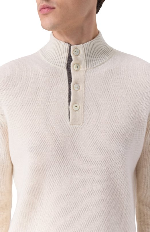 Кашемировый джемпер Andrea Campagna WU26WS310-07-FWS263 Белый  WU26WS310-07-FWS263 Фото 5