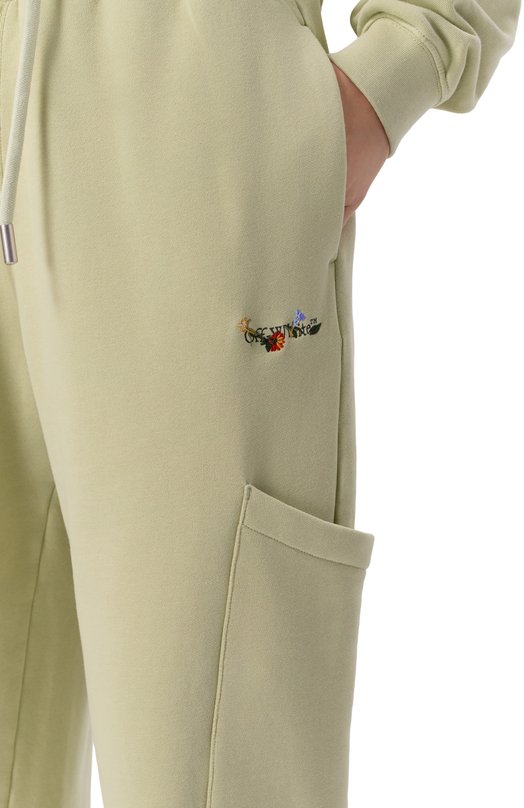 Хлопковые брюки-карго Off-White 0WCH025F25FLE001 Зелёный  0WCH025F25FLE001 Фото 5