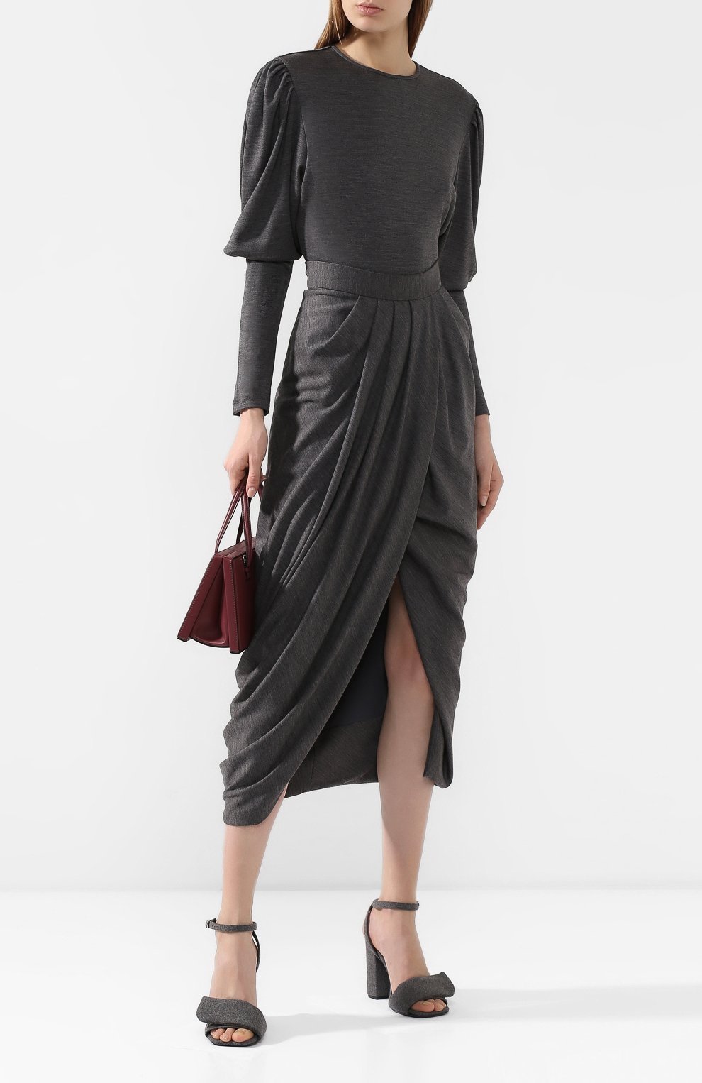 Шерстяной пуловер ISABEL MARANT серого цвета по цене 34800 руб., арт. HT1571-19H029I/DAVALLIA, фото 2 Шерстяной пуловер ISABEL MARANT, арт. HT1571-19H029I/DAVALLIA, фото 2