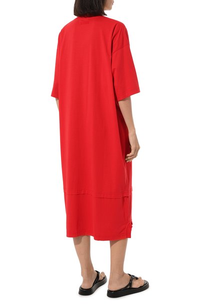 Хлопковое платье VETEMENTS красного цвета по цене 87800 руб., арт. UE54TR300R, фото 4 Хлопковое платье VETEMENTS, арт. UE54TR300R, фото 4