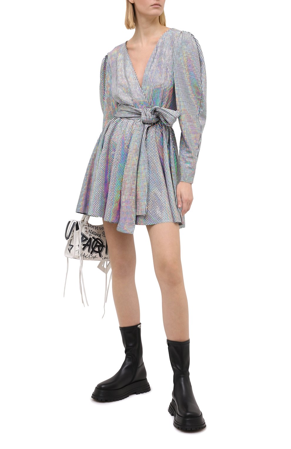 Платье MSGM серебряного цвета по цене 46900 руб., арт. 2941MDA152 207662, фото 2 Платье MSGM, арт. 2941MDA152 207662, фото 2