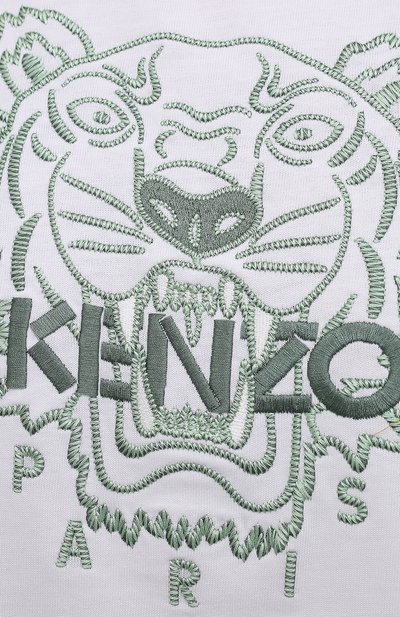 Хлопковая футболка KENZO белого цвета по цене 12100 руб., арт. FB62TS6454YF, фото 5 Хлопковая футболка KENZO, арт. FB62TS6454YF, фото 5