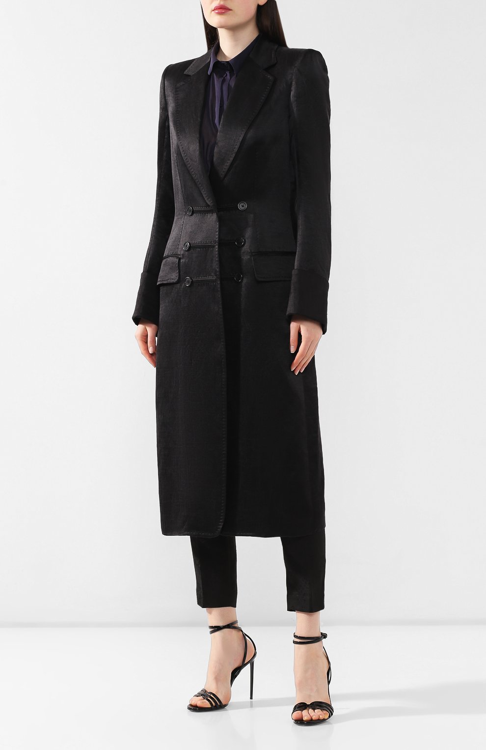 Пальто из смеси льна и шелка ANN DEMEULEMEESTER, арт. 1901-1110-P-168-099, фото 3