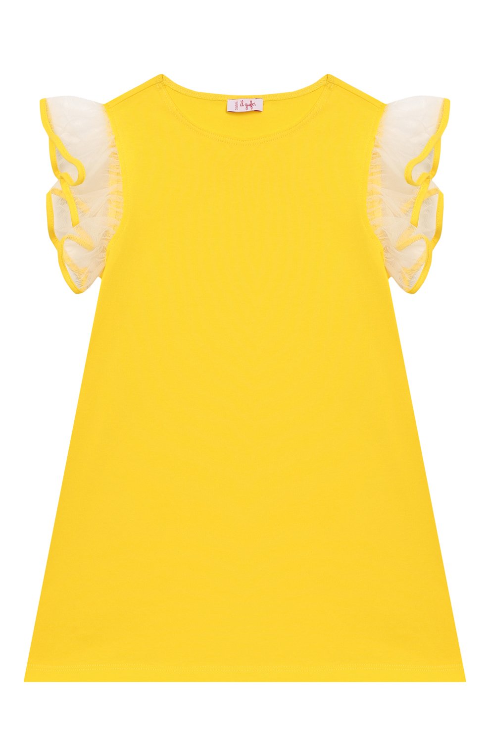Хлопковое платье IL GUFO желтого цвета по цене 7465 руб., арт. P20VM565M0032/5A-8A, фото 1 Хлопковое платье IL GUFO, арт. P20VM565M0032/5A-8A, фото 1
