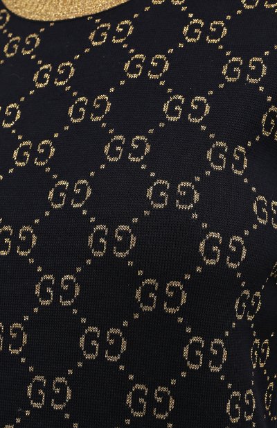 Хлопковый топ GUCCI синего цвета по цене 113760 руб., арт. 526759/X9W83, фото 5 Хлопковый топ GUCCI, арт. 526759/X9W83, фото 5