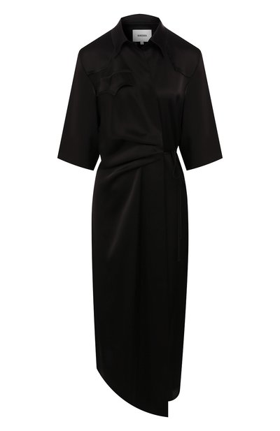 Женское платье с запахом NANUSHKA, арт. LAIS_BLACK_SLIP SATIN