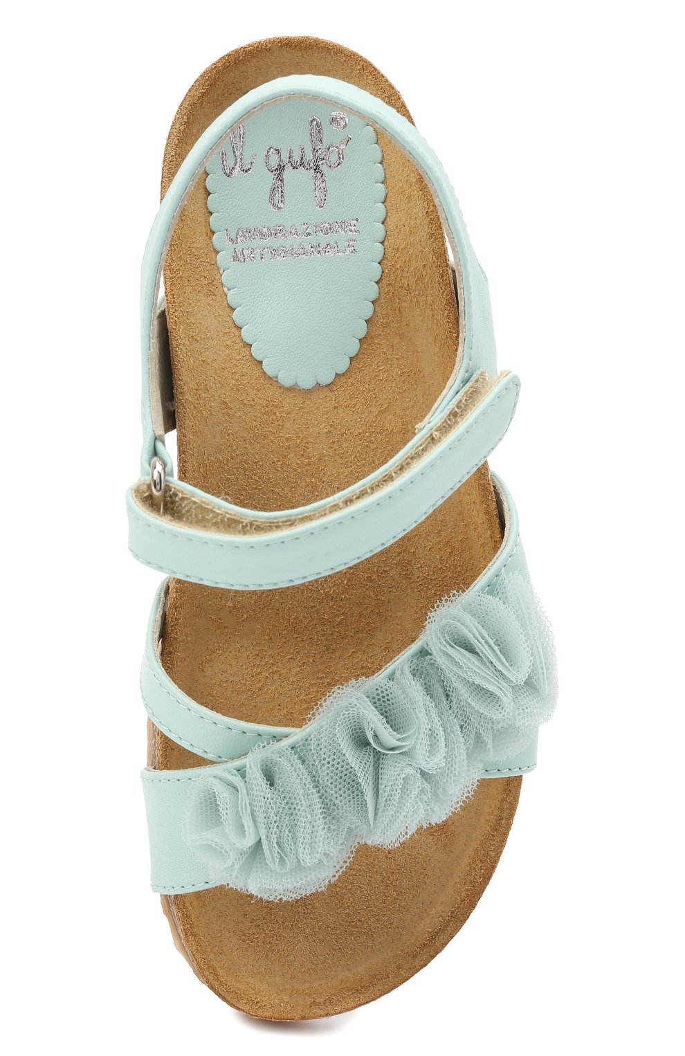 Кожаные сандалии IL GUFO голубого цвета по цене 19950 руб., арт. G539/VITELL0 NAPPAC0L0RS/27-30, фото 4 Кожаные сандалии IL GUFO, арт. G539/VITELL0 NAPPAC0L0RS/27-30, фото 4