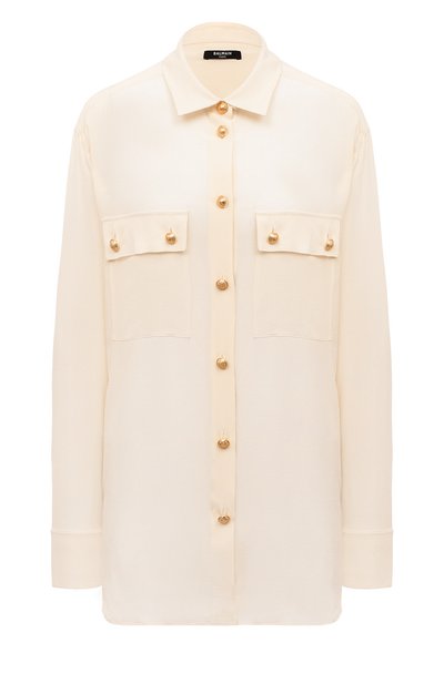 Женская шелковая рубашка BALMAIN, арт. AF0HS100SB66