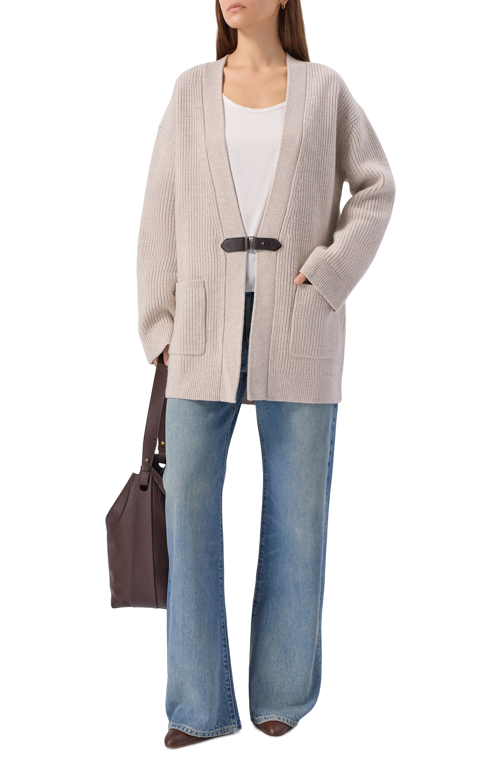 Шерстяной кардиган 12 STOREEZ кремового цвета по цене 29000 руб., арт. 134414, фото 2 Шерстяной кардиган 12 STOREEZ, арт. 134414, фото 2