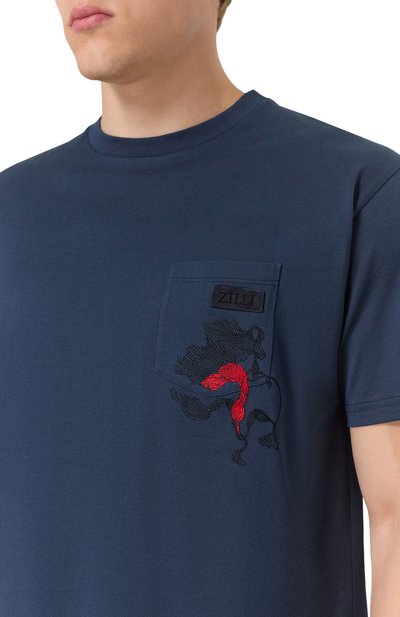 Футболка из хлопка и шелка ZILLI, арт. TSR02LM0107VFWE00, фото 5