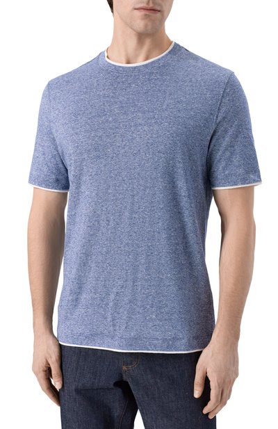 Футболка изо льна и хлопка BRUNELLO CUCINELLI, арт. MW8357427, фото 3