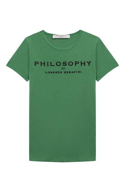 Хлопковая футболка PHILOSOPHY DI LORENZO SERAFINI KIDS, арт. PJTS01/JE138/TH033/L-XL, фото 1