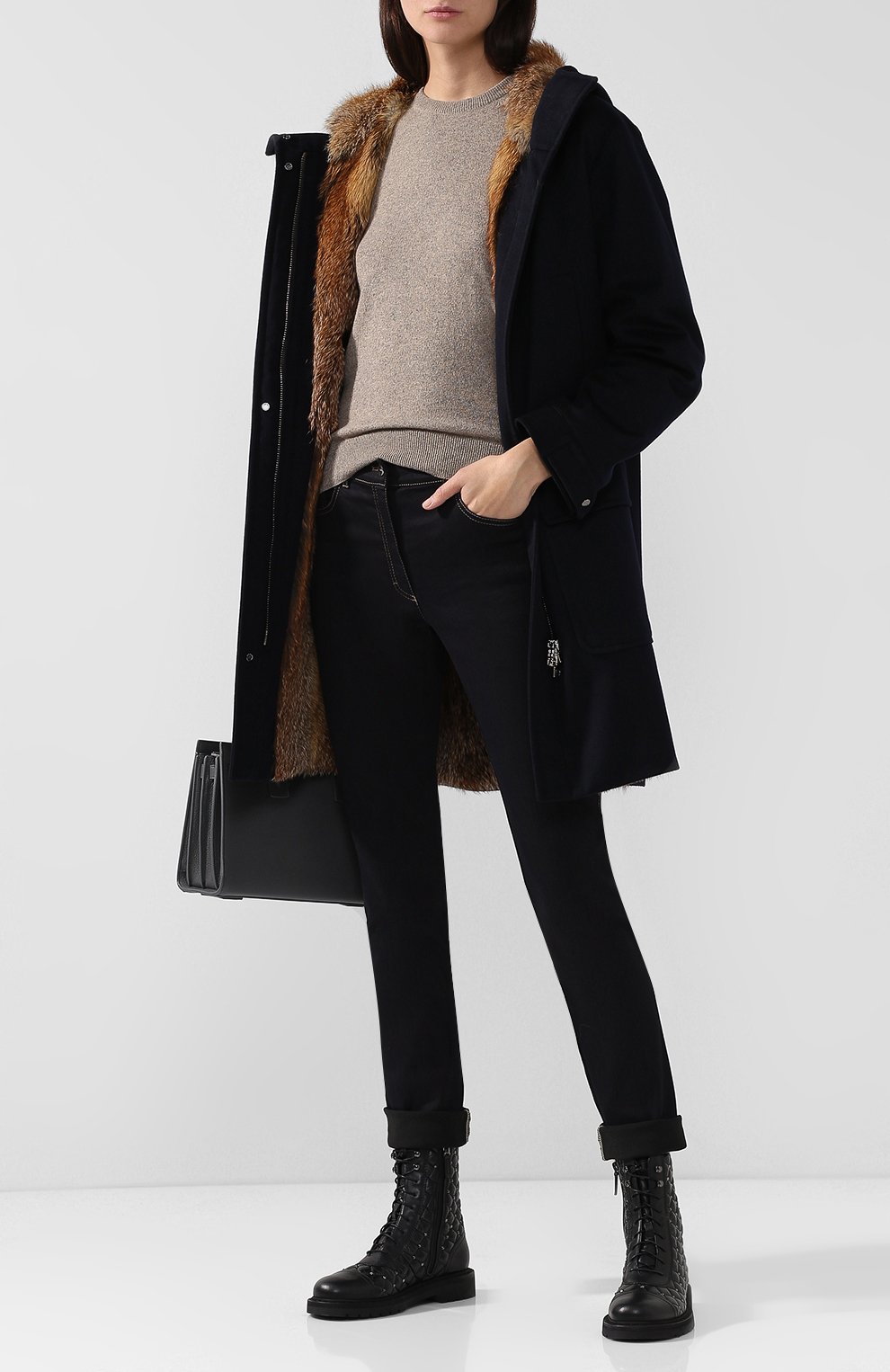 Кашемировое пальто на меховой подкладке LORO PIANA, арт. FAI2543, фото 2