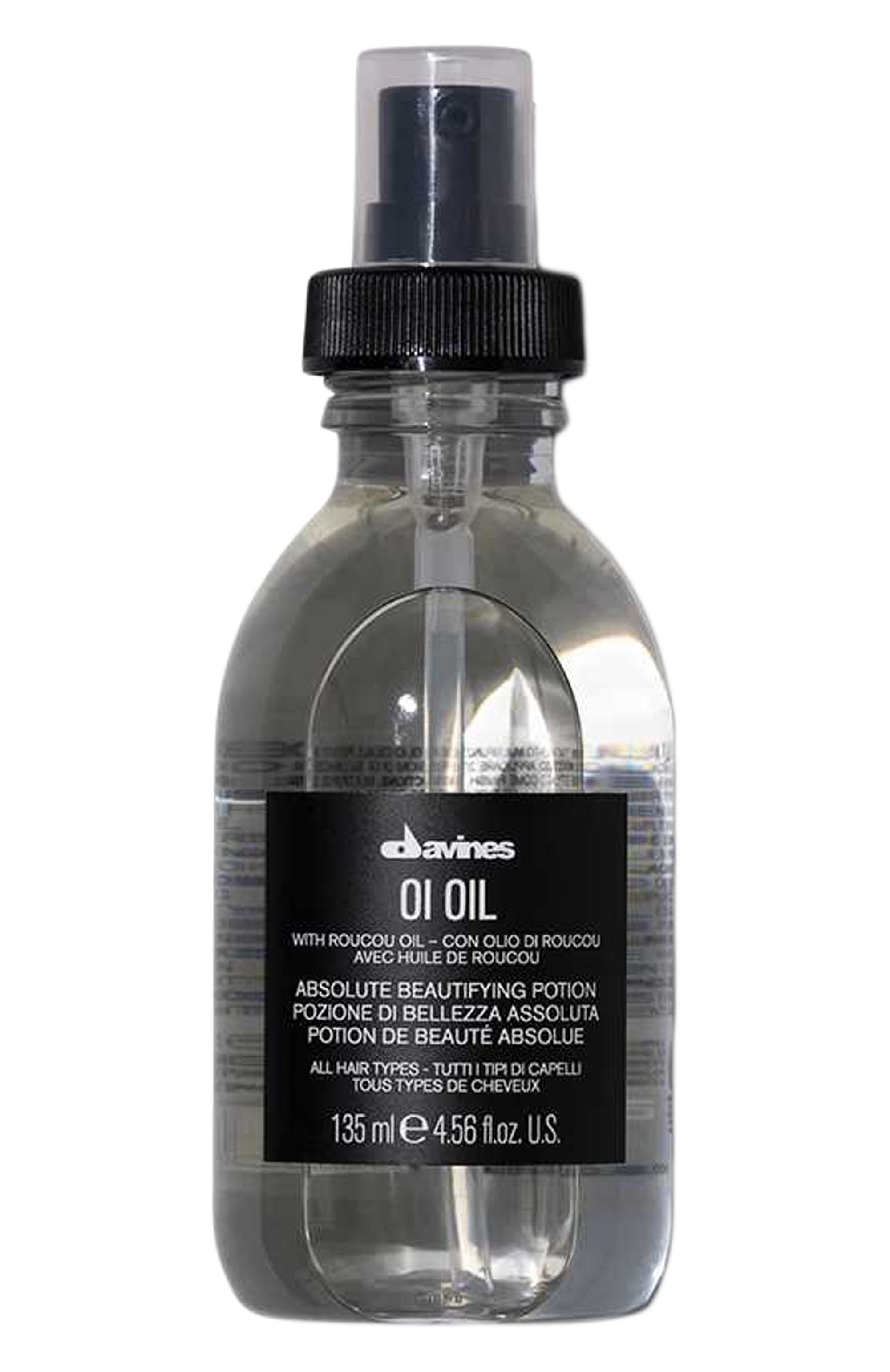 Масло для абсолютной красоты волос oi (135ml) DAVINES бесцветного цвета по цене 9600 руб., арт. 76000, фото 1 Масло для абсолютной красоты волос oi (135ml) DAVINES, арт. 76000, фото 1