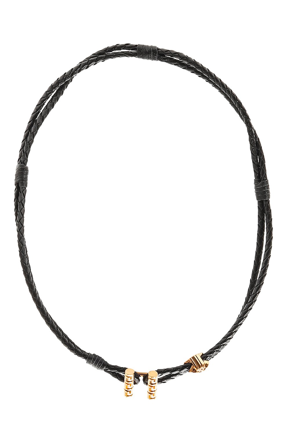 Кожаное колье VERSACE черного цвета по цене 49950 руб., арт. 1010819/1A00637, фото 1 Кожаное колье VERSACE, арт. 1010819/1A00637, фото 1