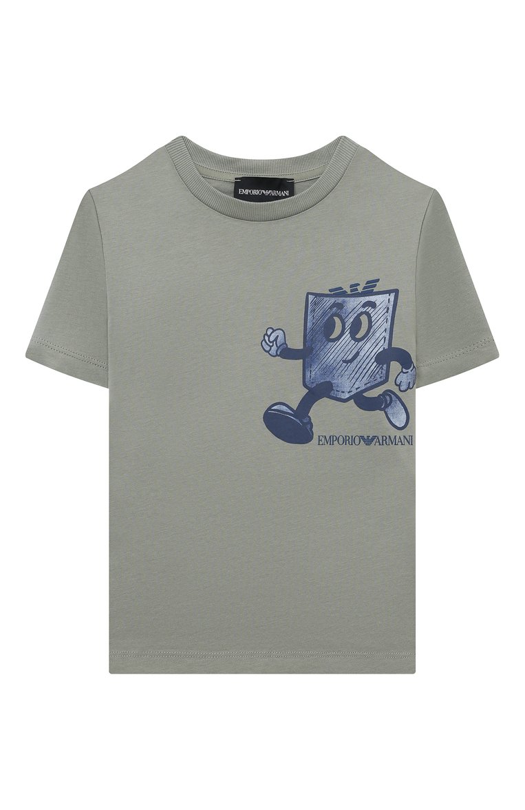 Детский комплект из т�рех футболок EMPORIO ARMANI хаки цвета, арт. 3DHDJ1/3J51Z | Фото 3 (Материал сплава: Проставлено; Нос: Не проставлено; Материал внешний: Хлопок; Кросс-КТ НВ: Футболка)