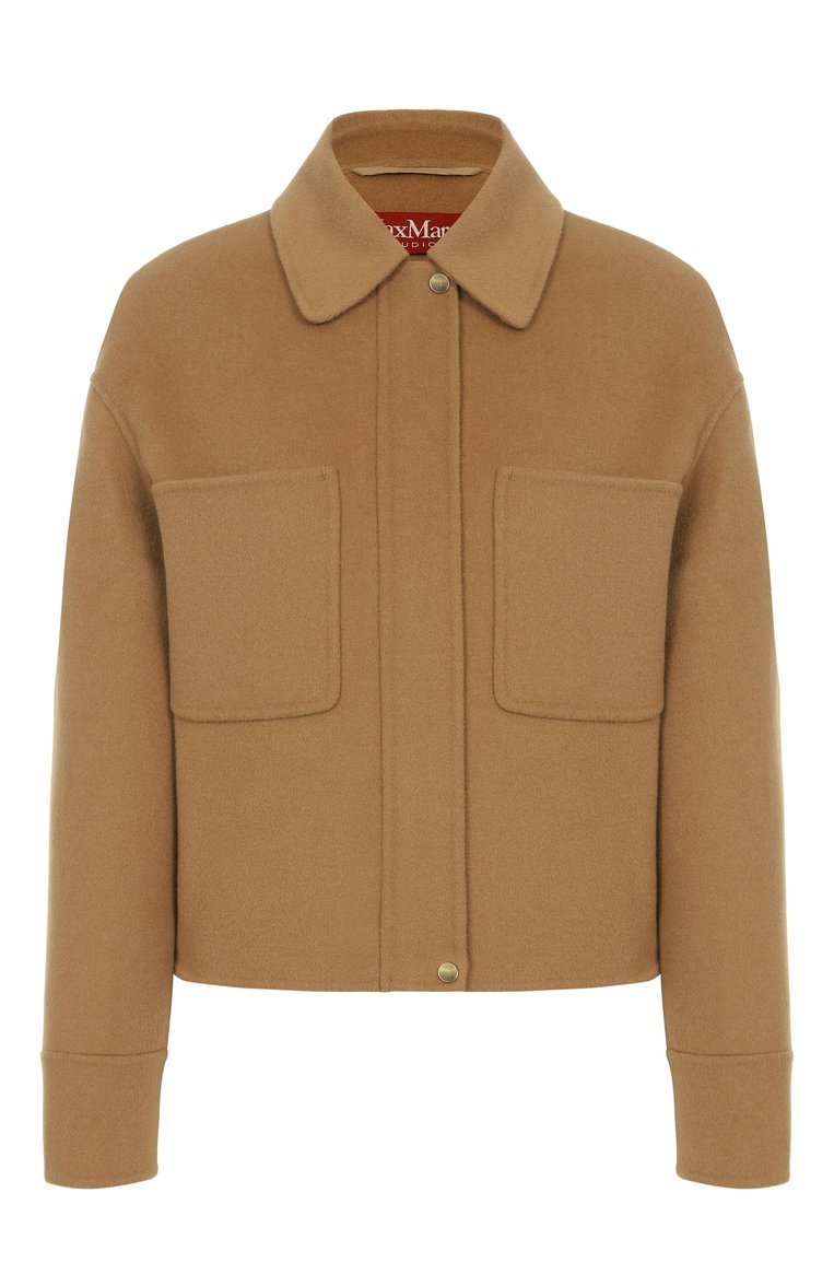 Женская шерстяная куртка MAX MARA STUDIO бежевого цвета, арт. MADIS0N | Фото 1 (Автоматизация состава: Проставлено; Автоматизация ТО: Проставлено; Длина (верхняя одежда): Короткие; Рукава: Длинные; Материал внешний: Шерсть; Кросс-КТ: Легкие, Куртка; Стили: Классический)