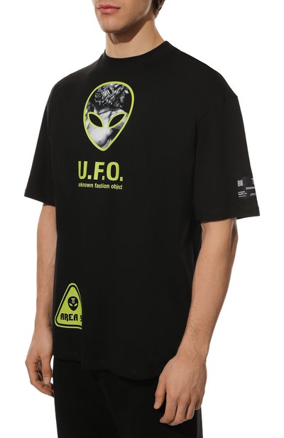 Хлопковая футболка DIEGO VENTURINO черного цвета по цене 17450 руб., арт. SS22-DV TS0 UF0, фото 3 Хлопковая футболка DIEGO VENTURINO, арт. SS22-DV TS0 UF0, фото 3