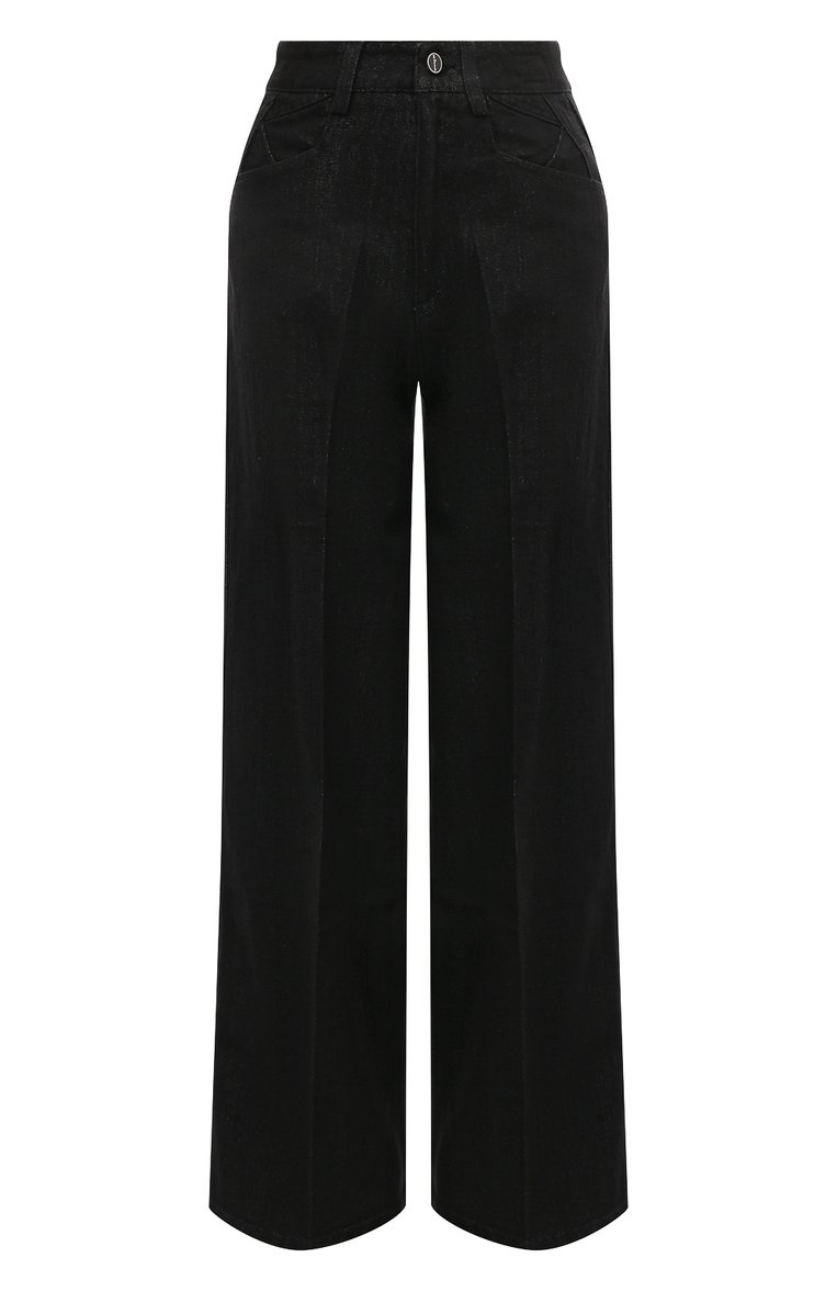 Женские джинсы KITON черного цвета, арт. DJ53102XC5003 | Фото 1 (Длина (брюки, джинсы): Стандартные; Материал внешний: Хлопок, Деним; Стили: Кэжуэл; Кросс-КТ: Деним; Силуэт Ж (брюки и джинсы): Широкие; Автоматизация ТО: Проставлено; Автоматизация состава: Проставлено)